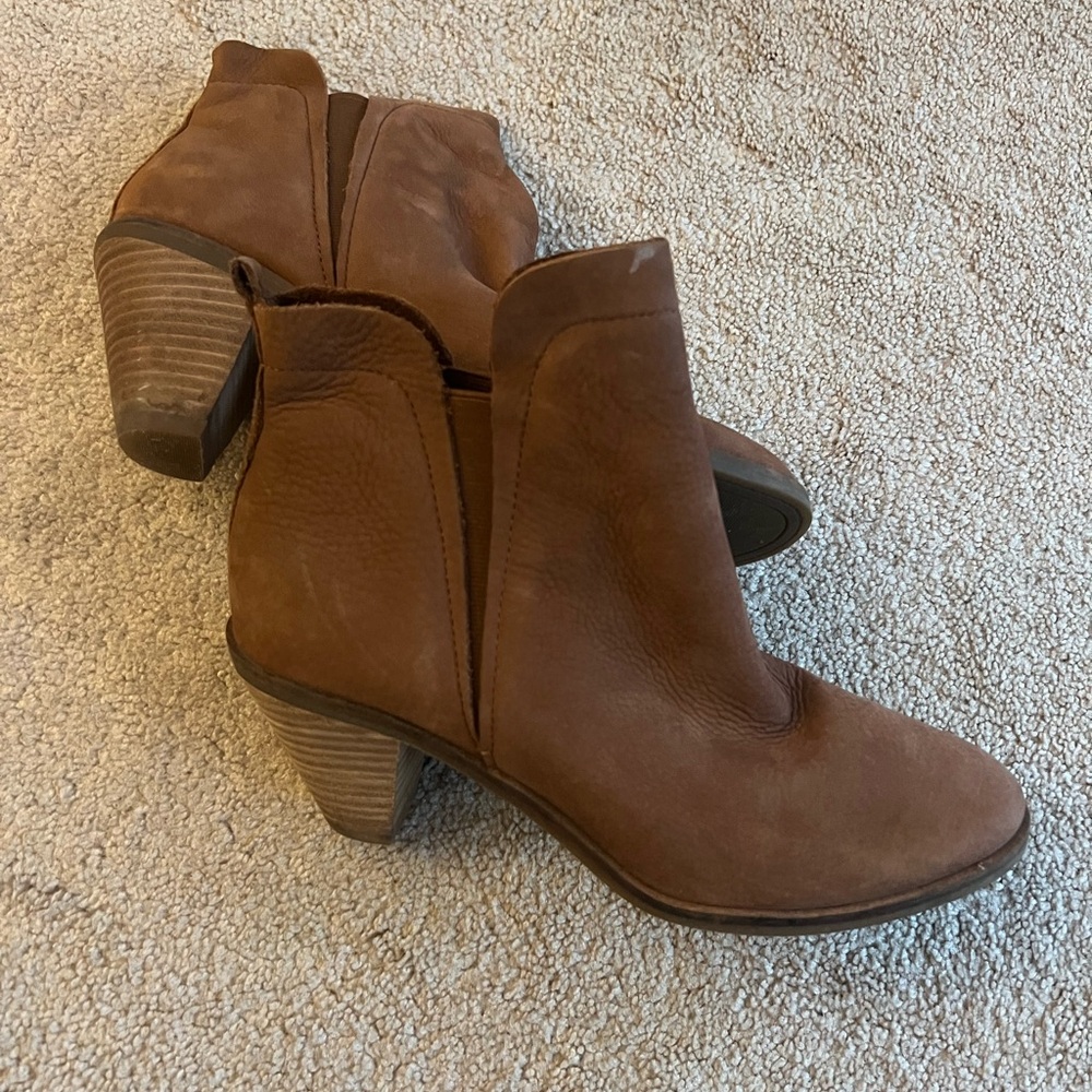 Lucky Brand Brown Soft Leather Ankle Boots Sizes Size 7.5